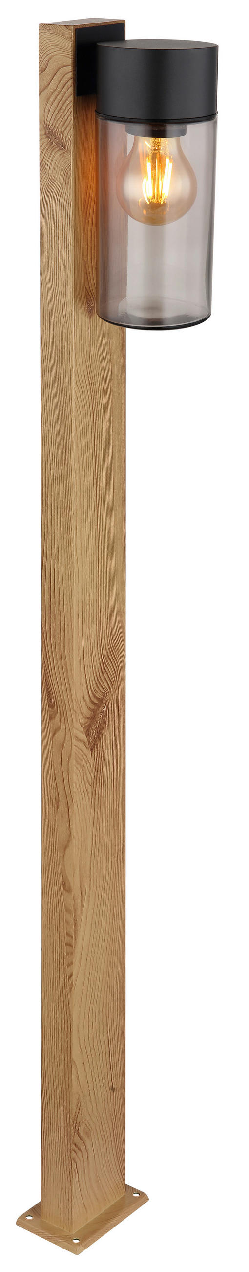 AUßENLEUCHTE 9/14,5/100 cm   - Schwarz, Natur, Glas/Metall (9/14,5/100cm) - Globo