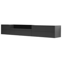 TV-ELEMENT Holzwerkstoff Grau, Schwarz  - Schwarz/Grau, MODERN, Holzwerkstoff (322/50/50cm) - Carryhome