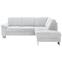 ECKSOFA in Cord Silberfarben  - Edelstahlfarben/Silberfarben, Konventionell, Textil/Metall (248/200cm) - Beldomo System