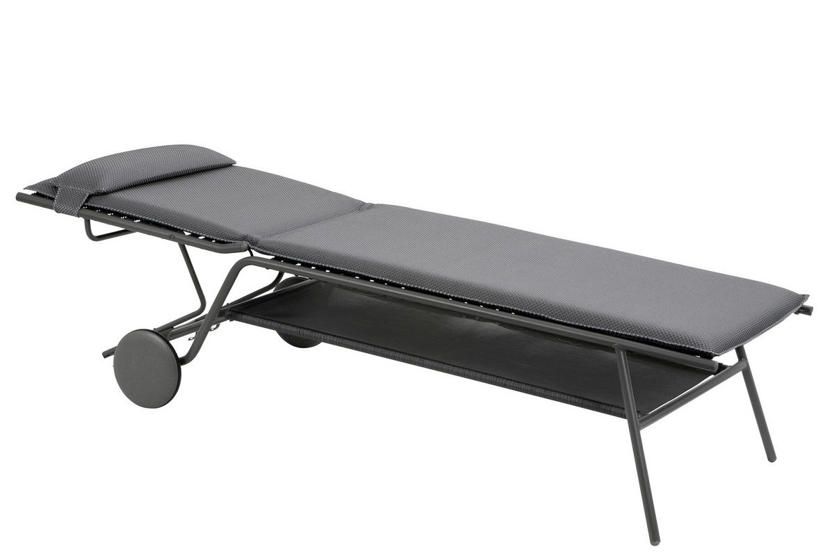 GARTENLIEGE 80/48/200 cm  - Grau, Basics, Textil/Metall (80/48/200cm) - Lafuma Mobilier