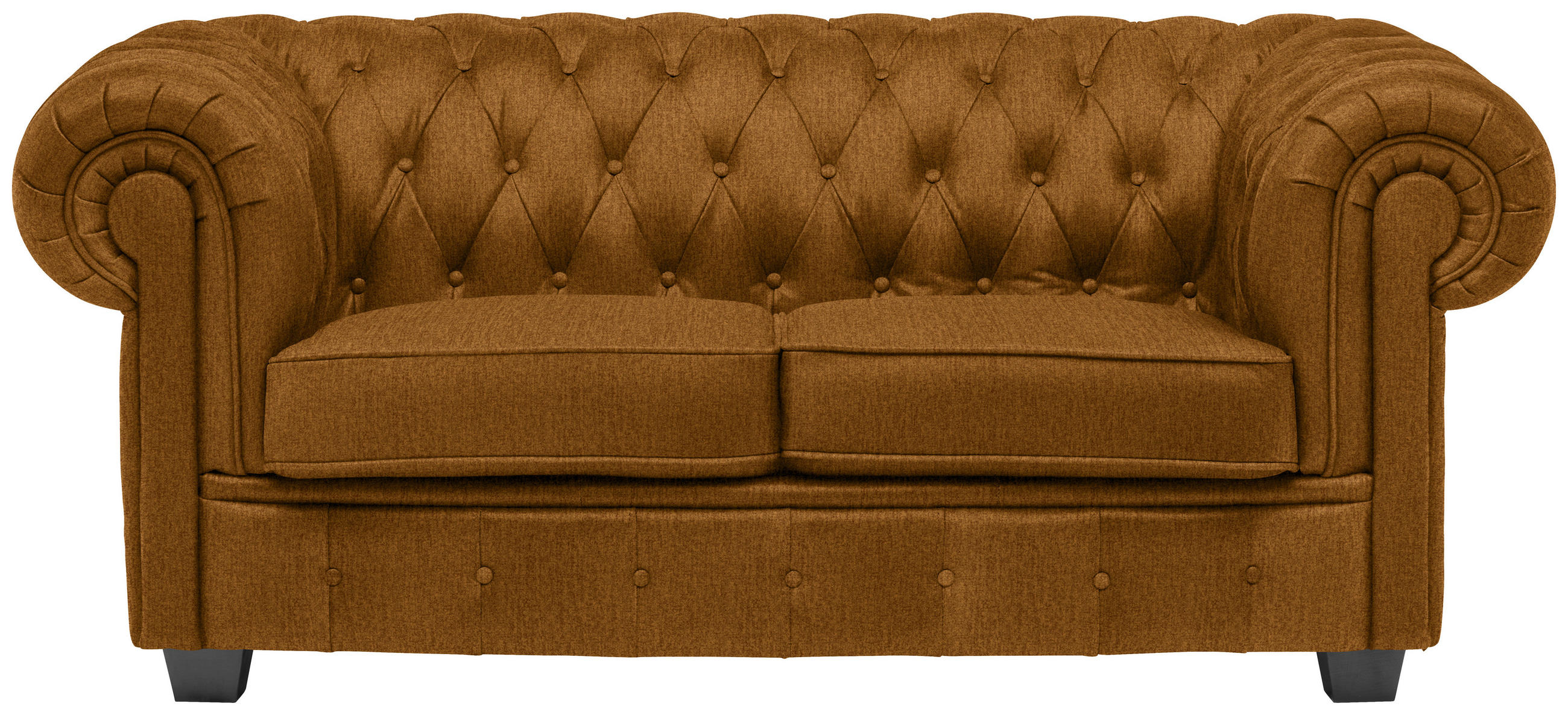 CHESTERFIELD SOFA kari žuta  - kari žuta/vendž, Lajfstajl, tekstil/drvo (180/76,5/96cm) - Landscape