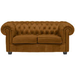 CHESTERFIELD-SOFA in Webstoff Currygelb  - Wengefarben/Currygelb, LIFESTYLE, Holz/Textil (180/76,5/96cm) - Landscape
