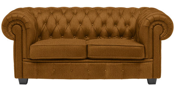 CHESTERFIELD-SOFA Webstoff Currygelb  - Wengefarben/Currygelb, LIFESTYLE, Holz/Textil (180/76,5/96cm) - Landscape