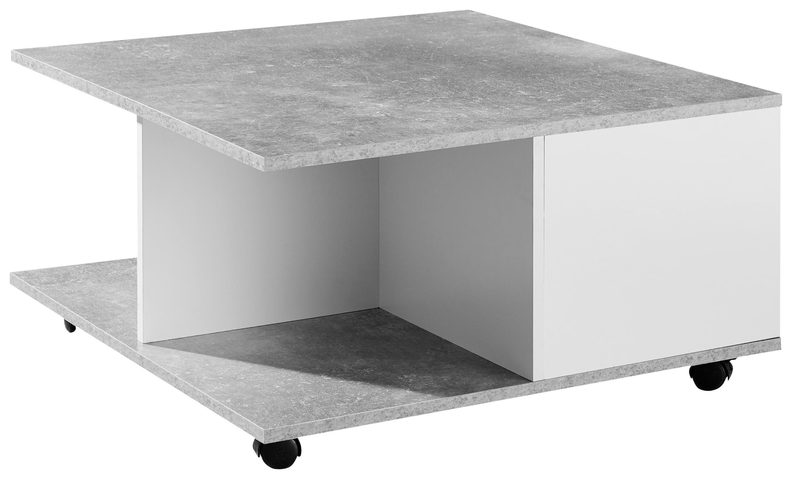 COUCHTISCH 70/70/36,5 cm quadratisch Grau, Weiß  - Weiß/Grau, MODERN, Holzwerkstoff/Kunststoff (70/70/36,5cm) - MID.YOU