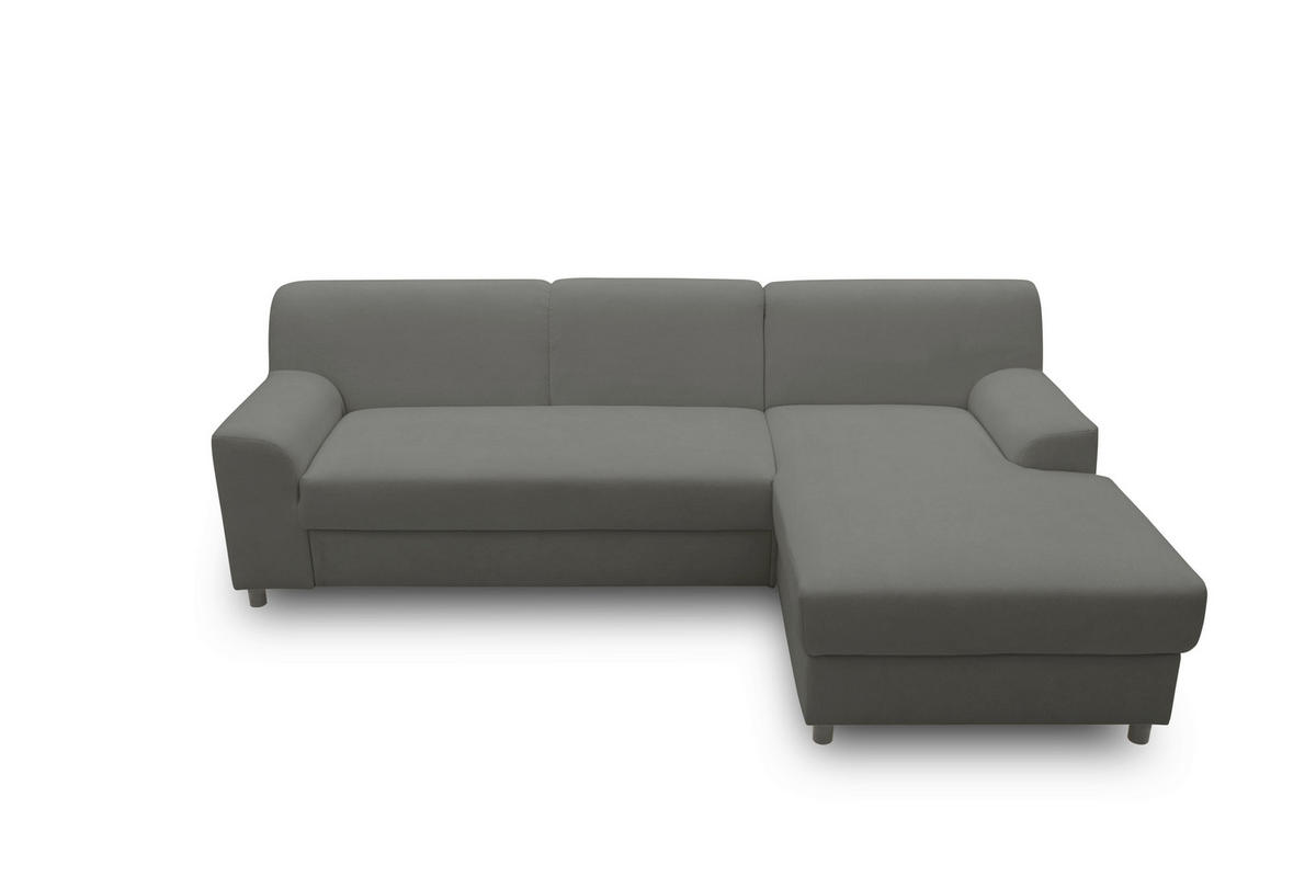 ECKSCHLAFSOFA  CAPRI 2 Dunkelgrau Mikrofaser  - Dunkelgrau/Schwarz, Basics, Kunststoff/Textil (241/146cm) - MID.YOU
