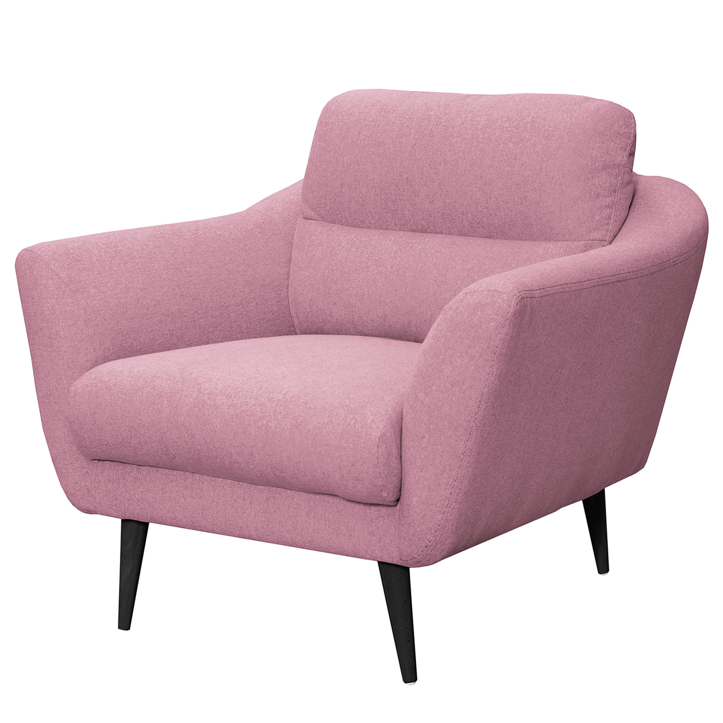 SESSEL in Webstoff Rosa  - Schwarz/Rosa, Design, Holz/Textil (92/87/88cm) - Livetastic