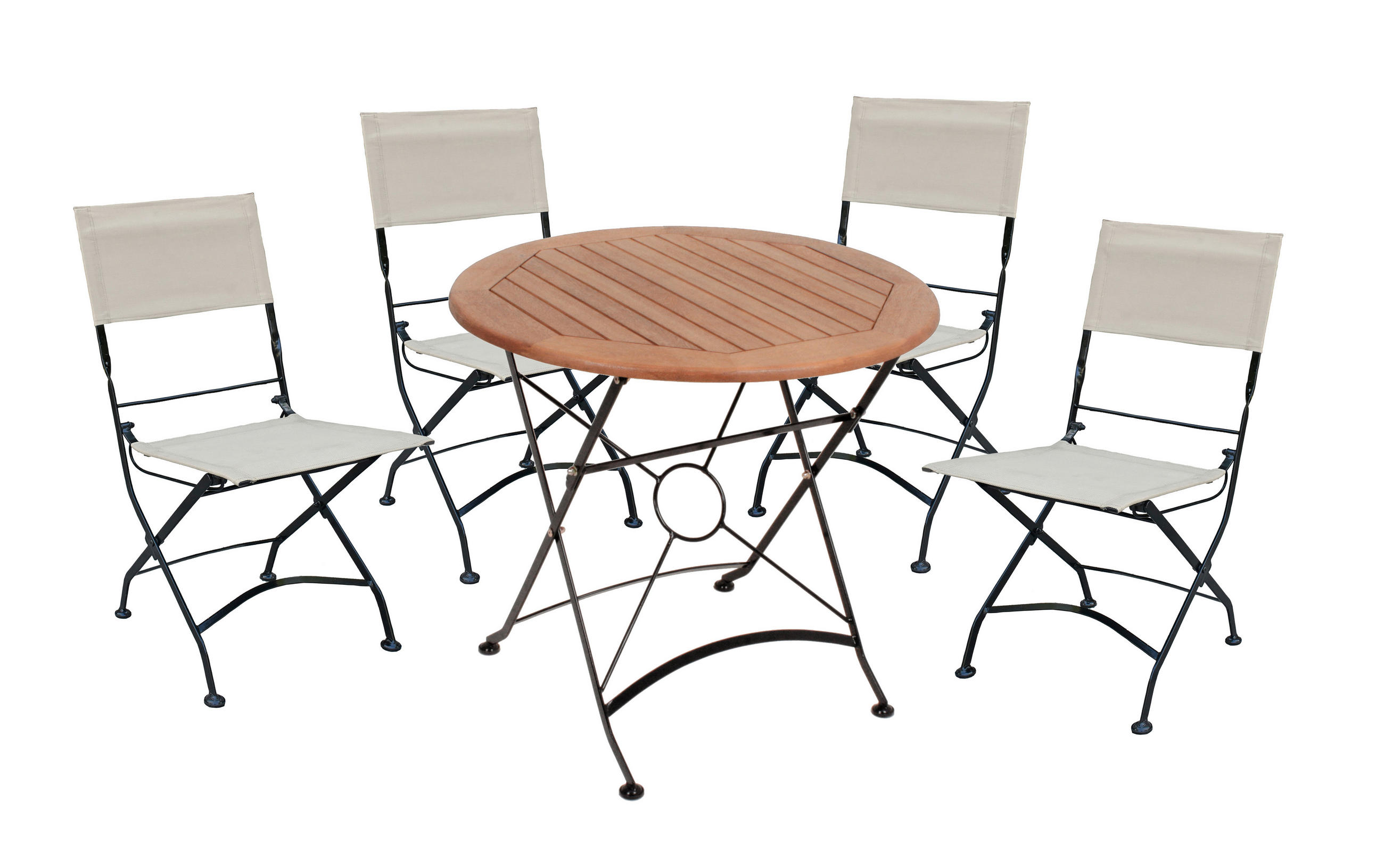 GARTENSET Eukalyptusholz Hartholz Stahl  - Eukalyptusholzfarben/Beige, Basics, Holz/Kunststoff (45/89/58cm) - Gardenson