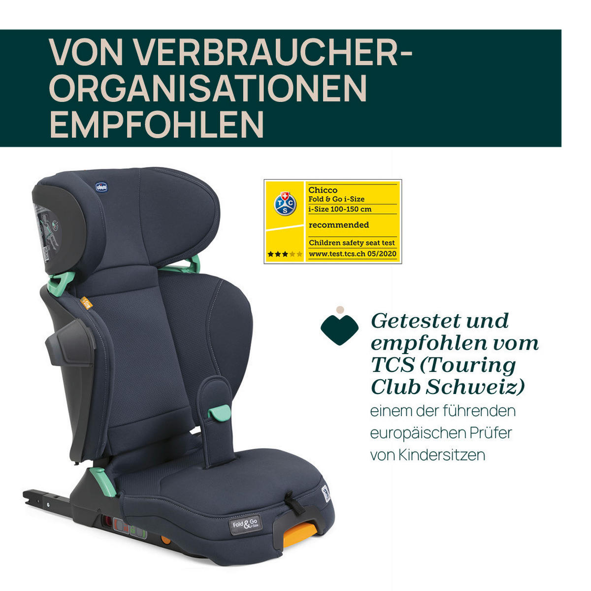 KINDERAUTOSITZ FOLD&GO I-SIZE   - Dunkelgrau, Basics (46/54/67/84/47cm) - Chicco