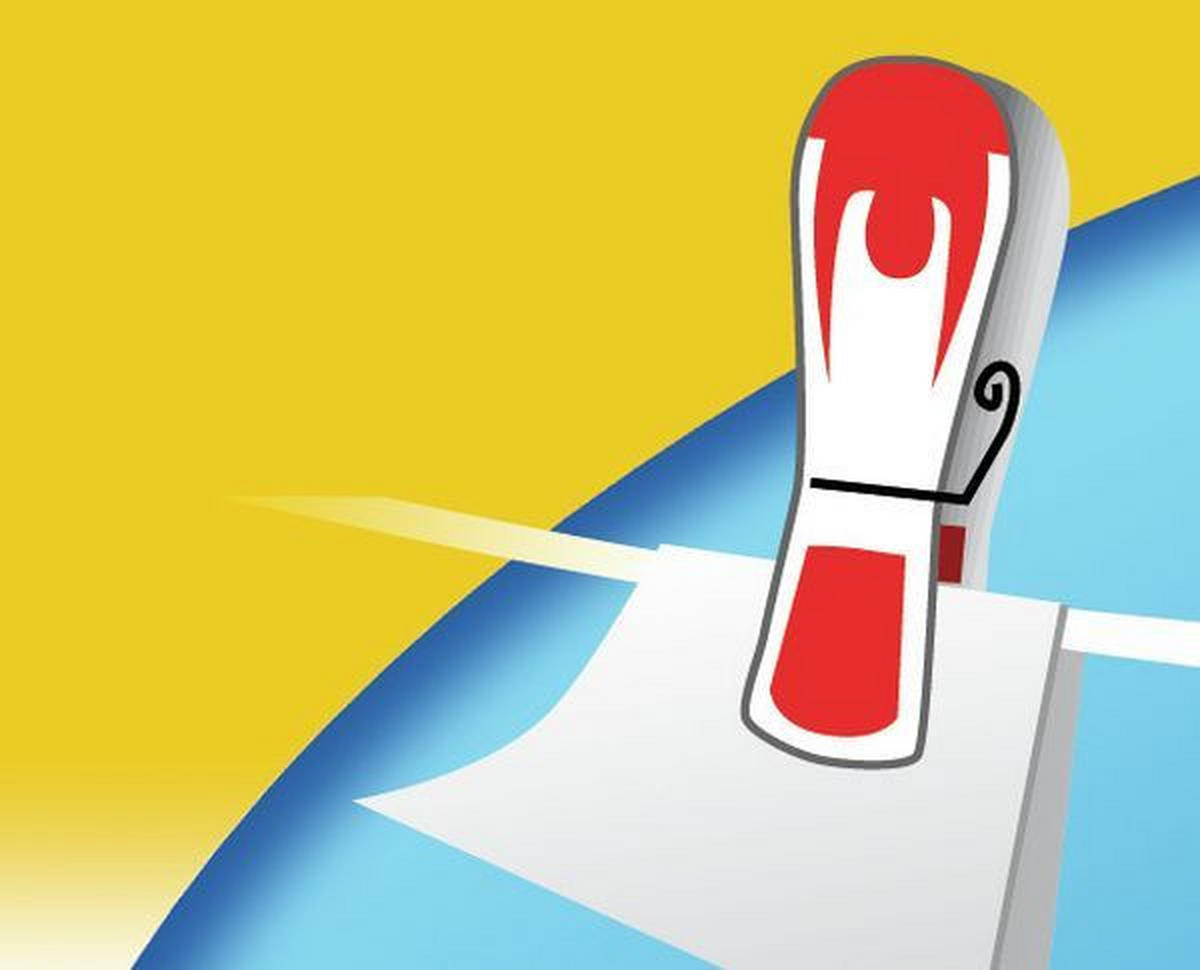 WÄSCHEKLAMMERN  - Blau/Rot, Basics, Kunststoff - Leifheit