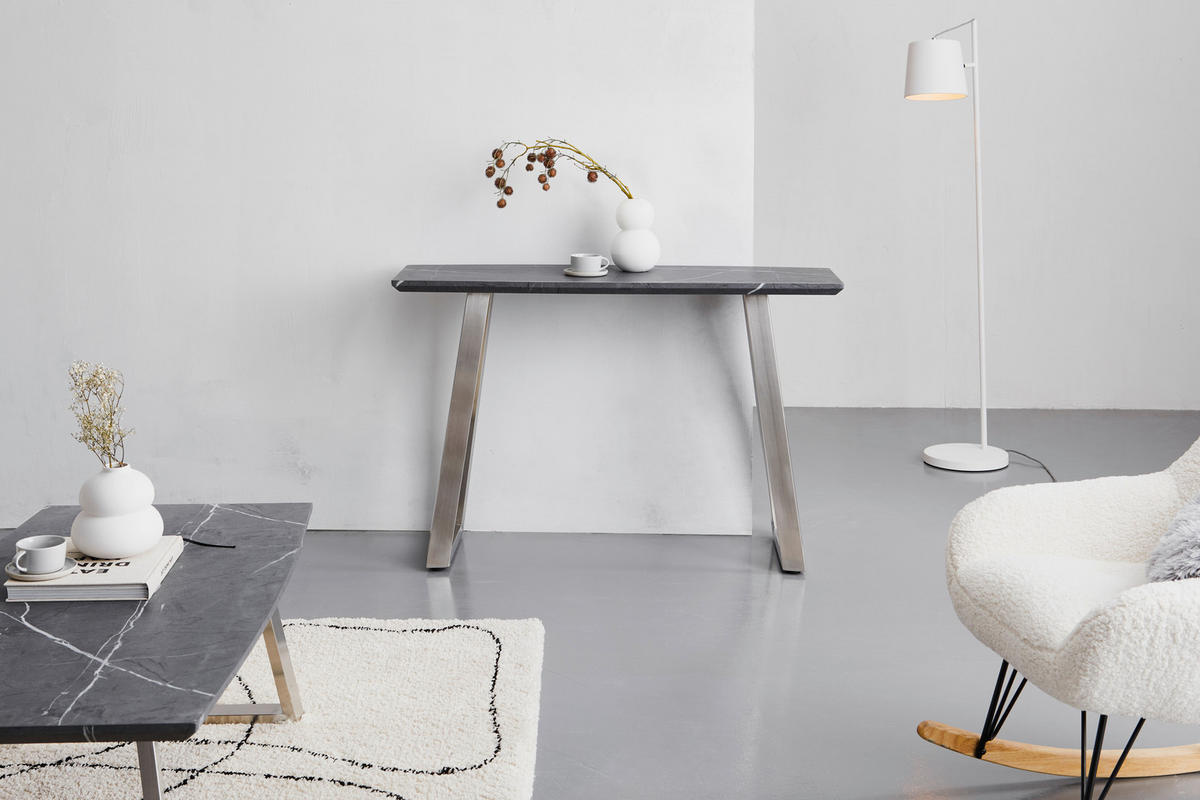 KONSOLENTISCH in Metall, Holzwerkstoff 120/40/76 cm    - Edelstahlfarben/Grau, MODERN, Holzwerkstoff/Metall (120/40/76cm) - MID.YOU