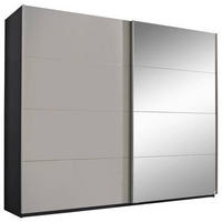 SCHWEBETÜRENSCHRANK 316/236/68 cm 2-türig Graphitfarben, Grau  - Alufarben/Graphitfarben, Design, Glas/Holzwerkstoff (316/236/68cm) - Xora