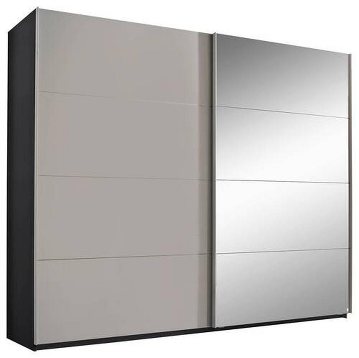 SCHWEBETÜRENSCHRANK 316/236/68 cm 2-türig Graphitfarben, Grau  - Alufarben/Graphitfarben, Design, Glas/Holzwerkstoff (316/236/68cm) - Xora