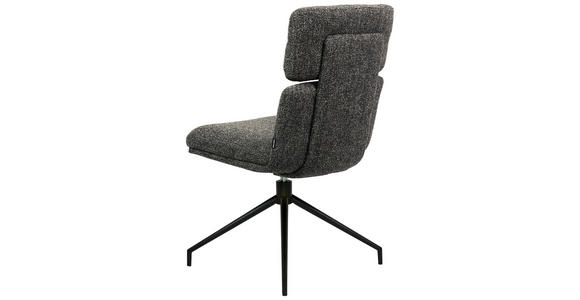 STUHL  in Eisen Webstoff Metall, Textil  - Dunkelgrau/Schwarz, Design, Textil/Metall (50/92/64,5cm) - Dieter Knoll