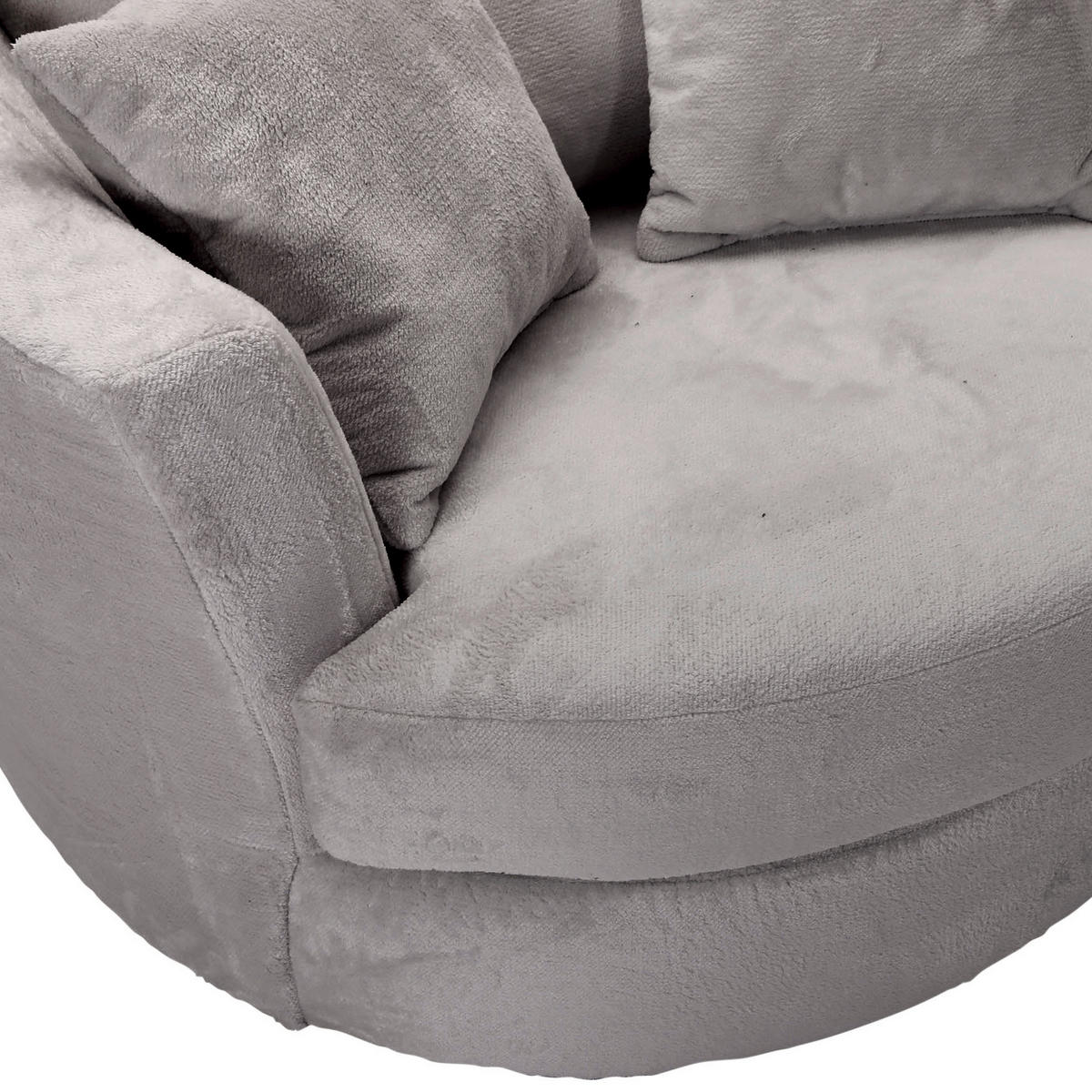 SESSEL in Plüsch Grau  - Schwarz/Grau, KONVENTIONELL, Textil/Metall (115/72/115cm) - Carryhome