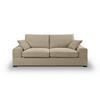 3-SITZER-SOFA  in Flachgewebe Beige  221/93 cm  - Beige/Schwarz, Basics, Holz/Textil (221/93cm) - MID.YOU
