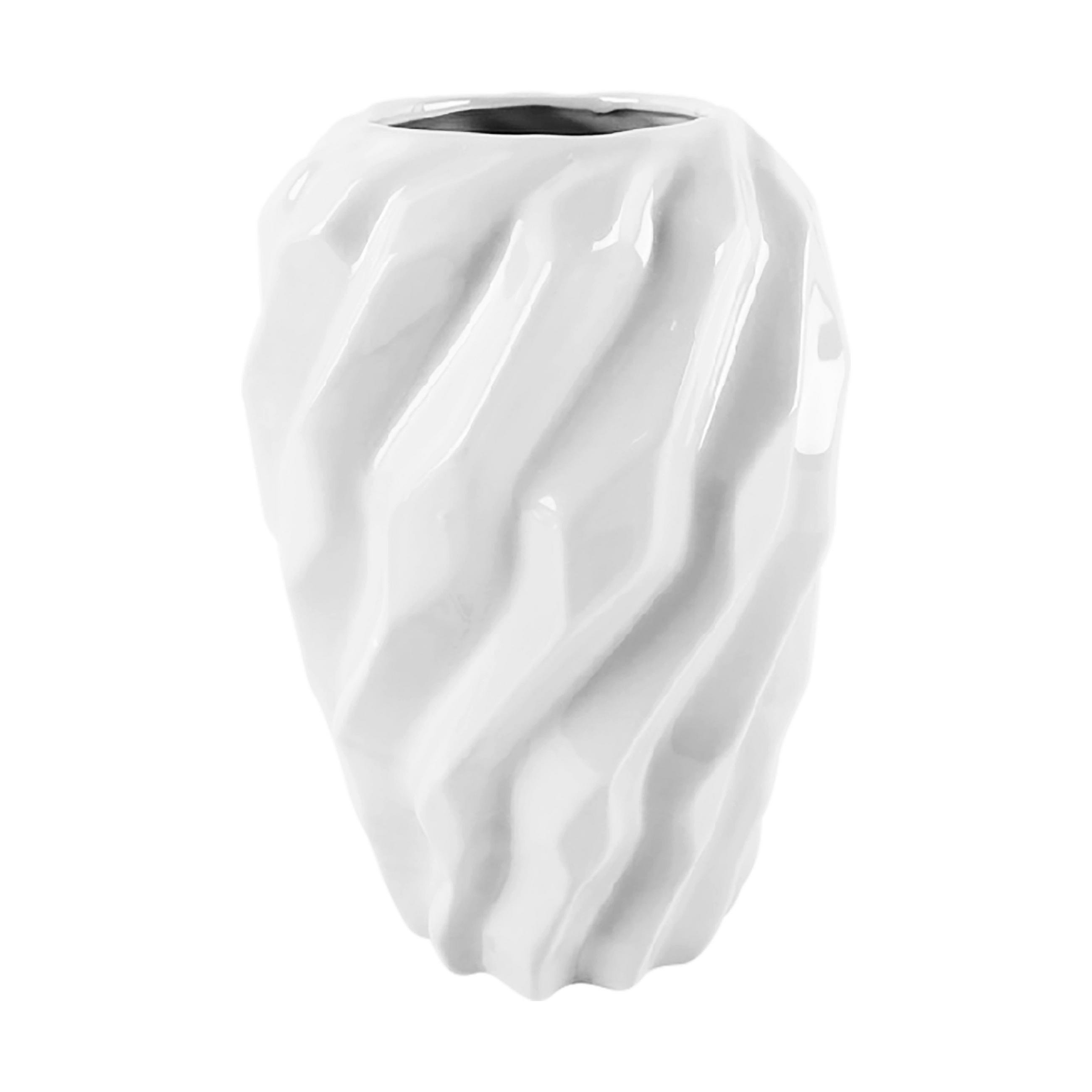 VÁZA, keramika, 27.2 cm - biela, Basics, keramika (18,5/27,2cm) - Ambia Home