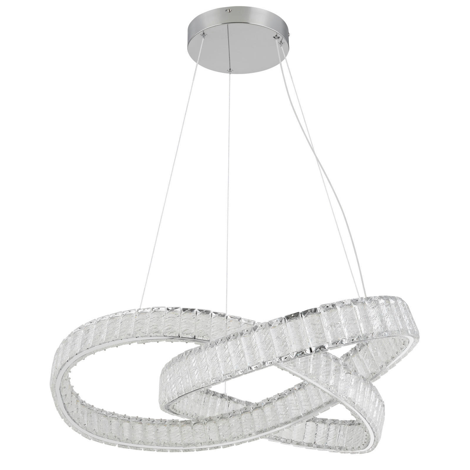 LED-HÄNGELEUCHTE MUCKY 120/78 cm   - Klar/Chromfarben, Trend, Kunststoff/Metall (120/78cm) - Globo