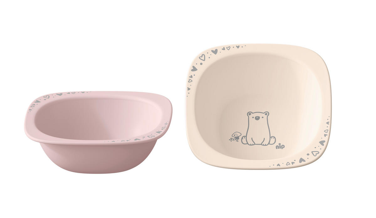 DĚTSKÁ MISKA - pink, Basics, přírodní materiály (14/17,3/6cm)