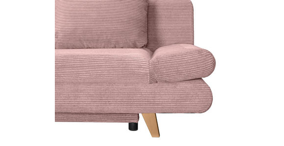 SCHLAFSOFA mit Schlafen auf Sitzhöhe, haustierfreundlicher Bezug Cord Rosa - Buchefarben/Rosa, KONVENTIONELL, Holz/Textil (200/75/85cm) - Carryhome