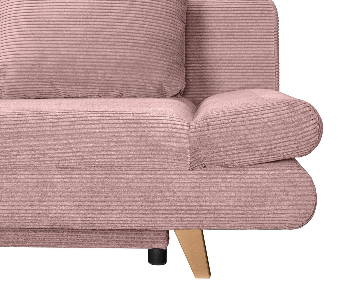 SCHLAFSOFA Cord Rosa  - Buchefarben/Rosa, KONVENTIONELL, Holz/Textil (200/75/85cm) - Carryhome