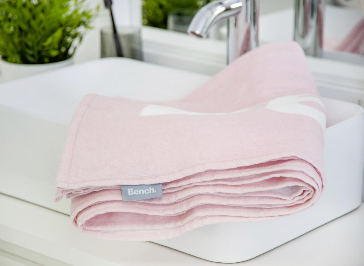 STRANDTUCH Rosa, Weiß 80/180 cm  - Rosa/Weiß, KONVENTIONELL, Textil (80/180cm) - Bench