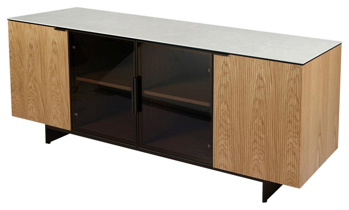 SIDEBOARD  200/77/50 cm  - Eichefarben/Beige, Design, Glas/Keramik (200/77/50cm) - Dieter Knoll