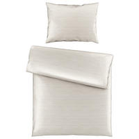 BETTWÄSCHESET CARO Satin 160/210 cm  65 cm/100 cm  - Beige, Konventionell, Textil (160/210cm) - Novel