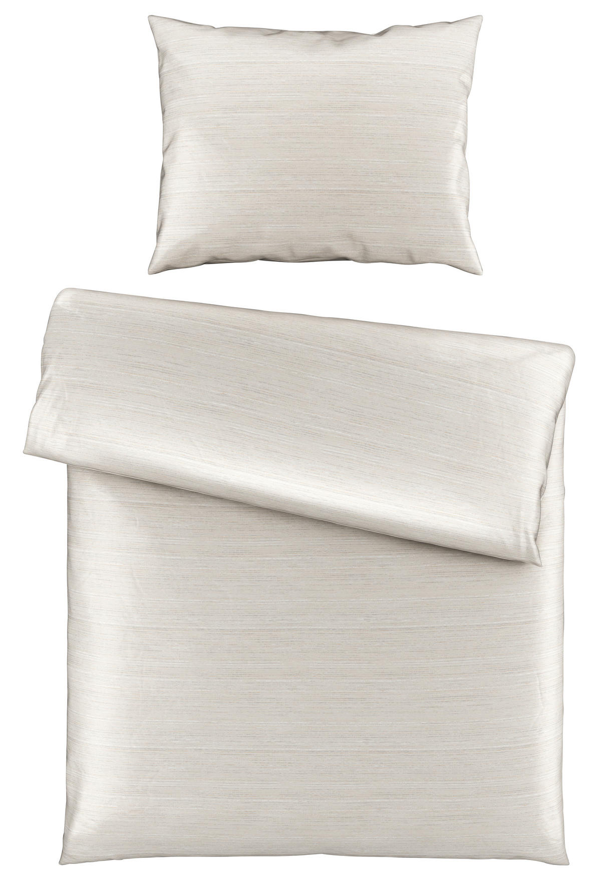 BETTWÄSCHESET CARO Satin 160/210 cm  65 cm/100 cm  - Beige, Konventionell, Textil (160/210cm) - Novel