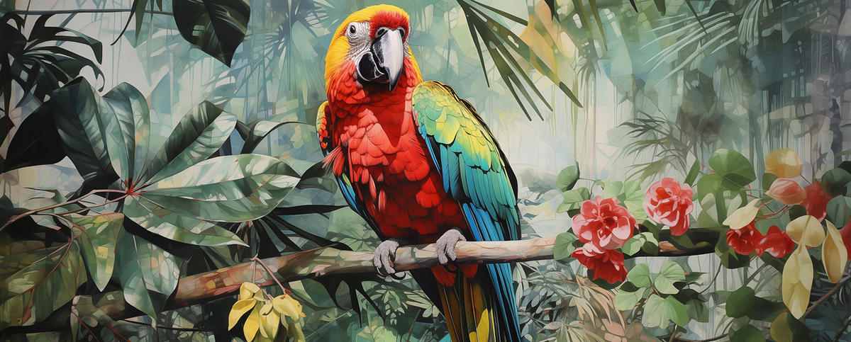 GLASBILD Tiere  - Multicolor, Basics, Glas (50/125/1,40cm) - Euroart