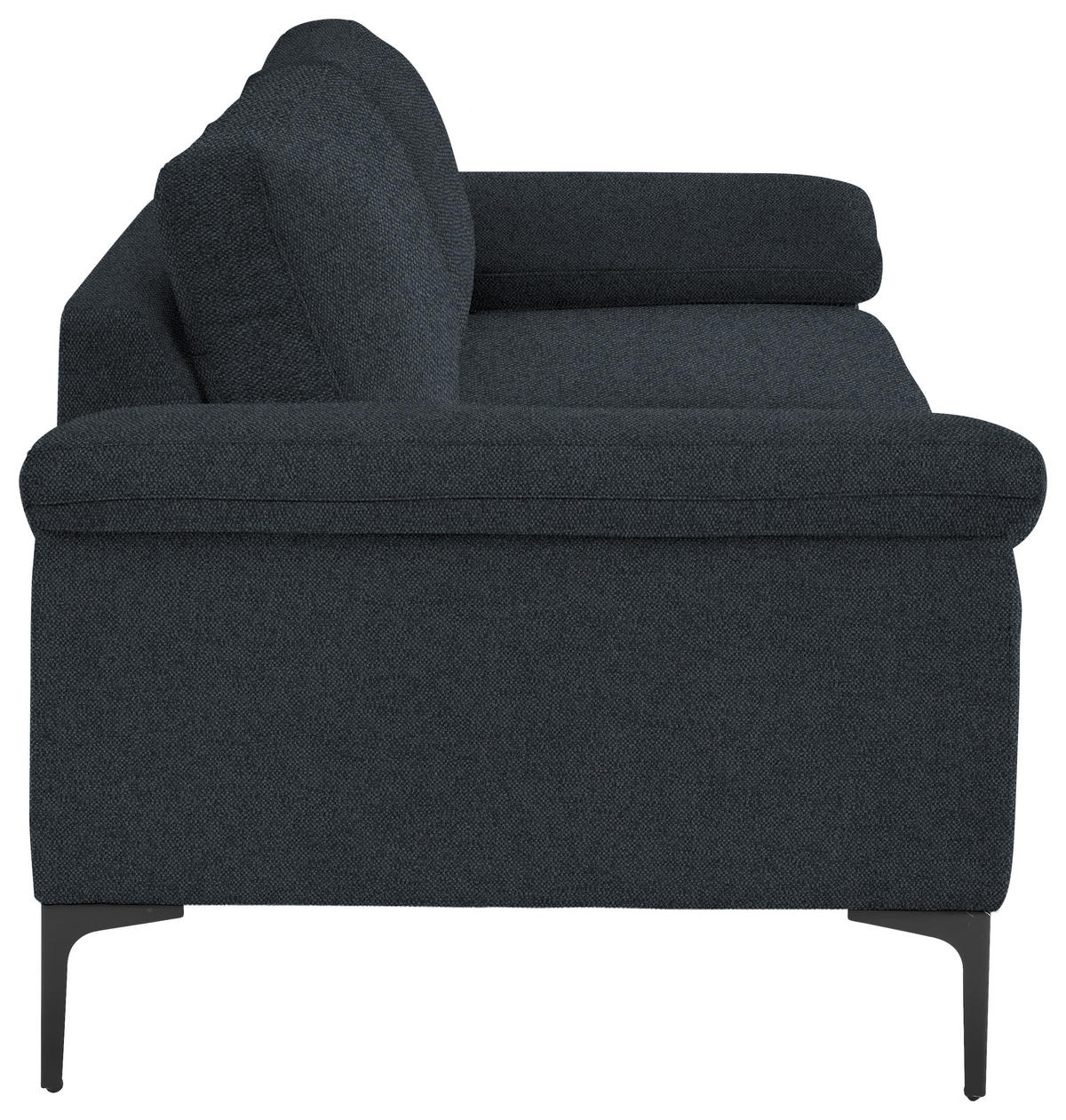 3-SITZER-SOFA in Flachgewebe Anthrazit  - Anthrazit/Schwarz, Design, Textil/Metall (226/89/97cm) - Pure Home Lifestyle