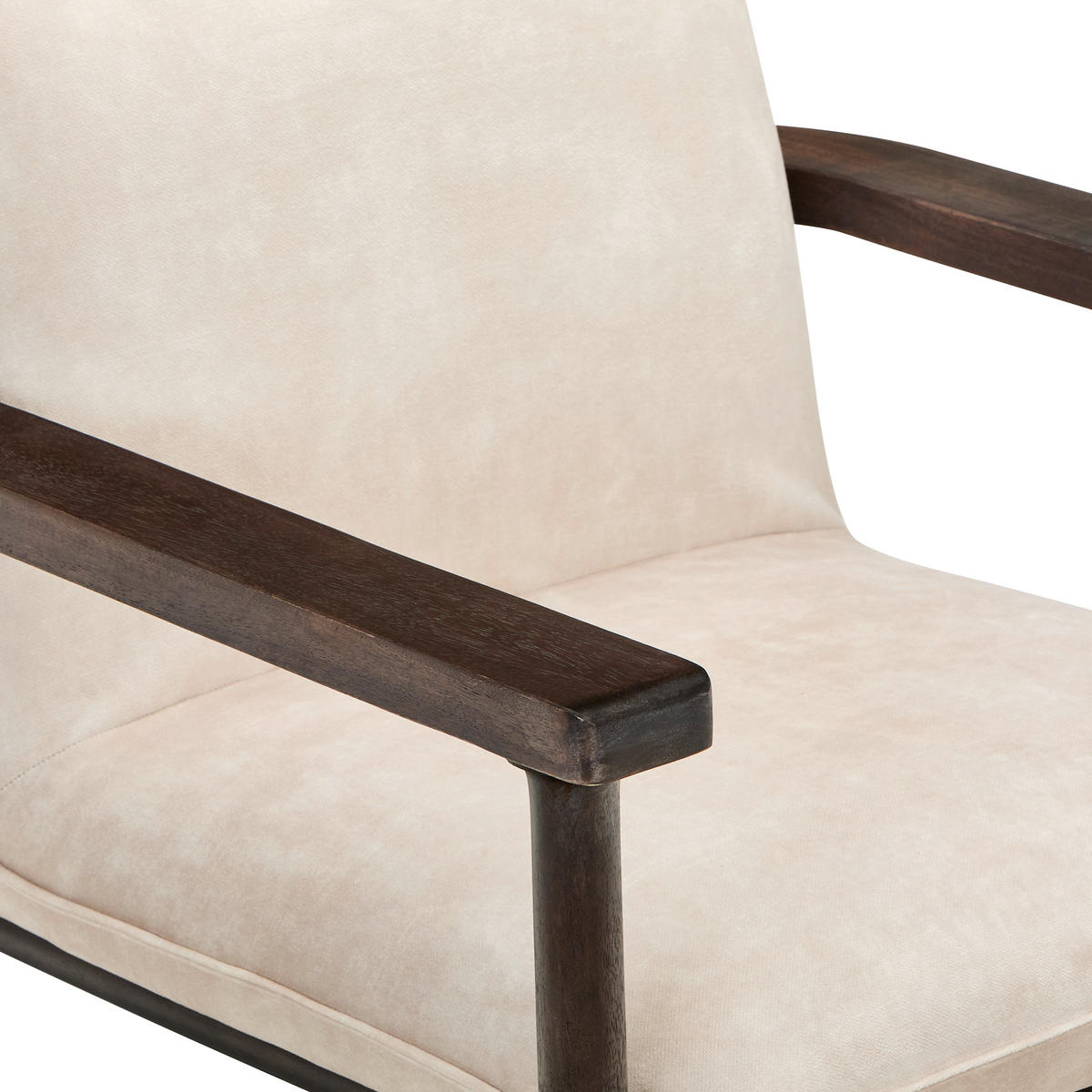 SESSEL in Struktur Walnussfarben  - Walnussfarben/Creme, Design, Holz/Textil (74/76/75cm) - Livetastic