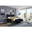 BOXSPRINGBETT 160/200 cm  in Schwarz  - Chromfarben/Schwarz, Design, Textil/Metall (160/200cm) - Xora