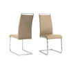 STUHL-SET 2 Stück  in Lederlook Kunststoff, Textil  - Taupe/Silberfarben, Design, Kunststoff/Textil (42/101/58cm) - Livetastic