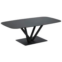 KONFERENČNÍ STOLEK, antracitová, černá, kov, keramika, 120/70/41 cm - černá/antracitová, Design, kov/keramika (120/70/41cm) - Novel