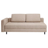 LIEGE  in Webstoff Creme  - Eiche dunkel/Creme, Design, Holz/Textil (217/92/107cm) - Joka