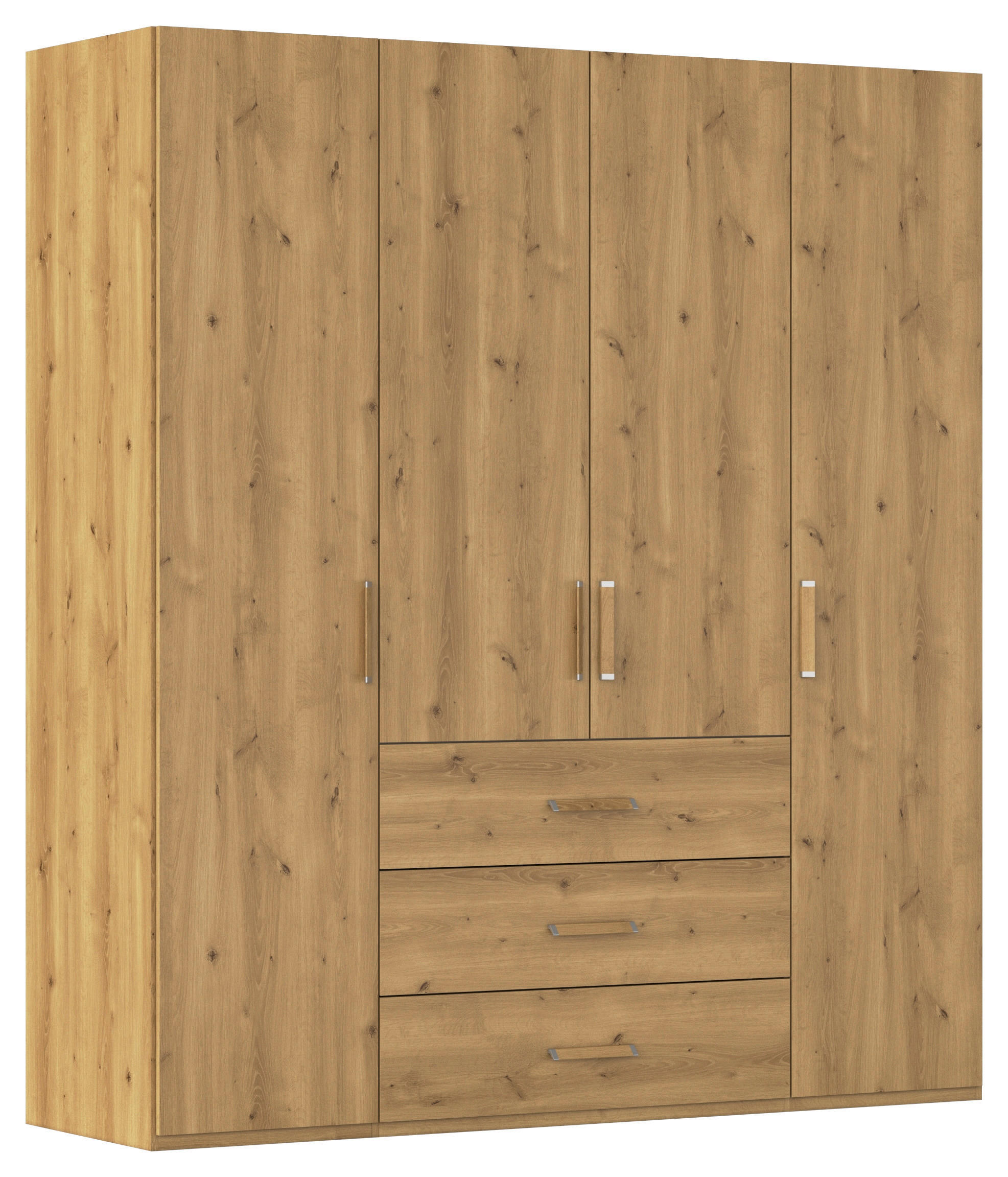 DREHTÜRENSCHRANK 201/223/60 cm 4-türig Eichefarben  - Eichefarben, Design, Holzwerkstoff/Kunststoff (201/223/60cm) - Novel