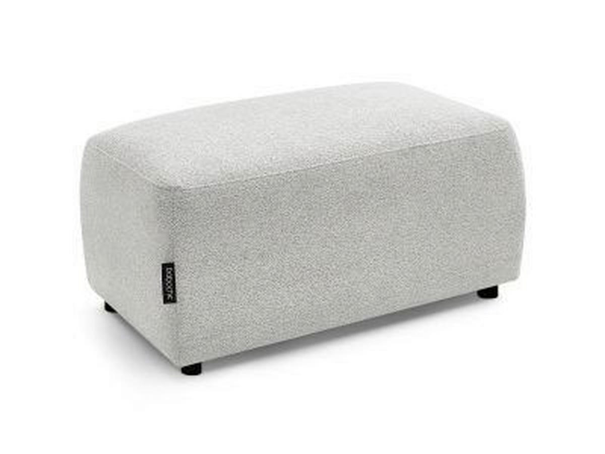 HOCKER ATILLA Flachgewebe Hellgrau  - Hellgrau/Schwarz, MODERN, Kunststoff/Textil (92/44/48cm)