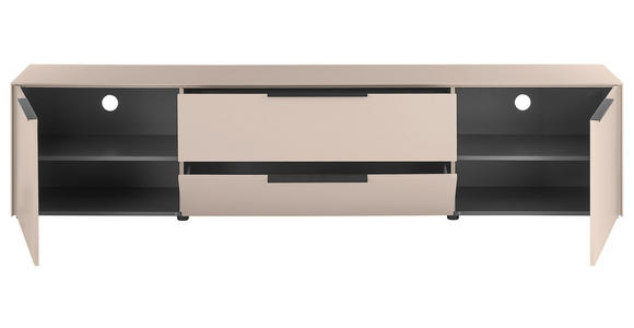 LOWBOARD  220/50/38 cm 1 Schublade(n) Beimöbel erhältlich, stehend  - Kaschmir/Schwarz, Design, Holzwerkstoff/Kunststoff (220/50/38cm) - Voleo