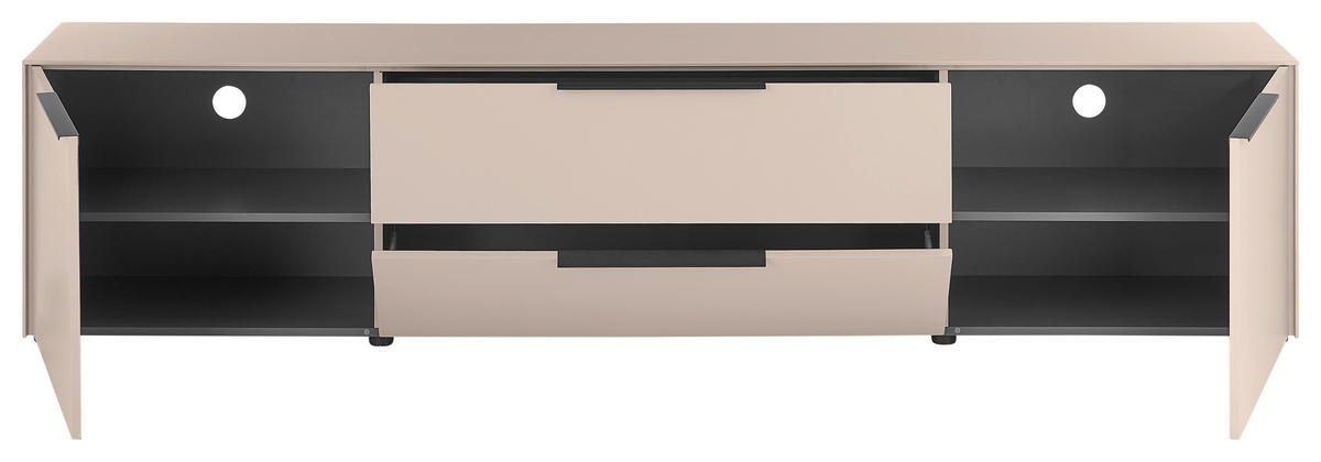 LOWBOARD  220/50/38 cm 1 Schublade(n) Beimöbel erhältlich, stehend  - Kaschmir/Schwarz, Design, Holzwerkstoff/Kunststoff (220/50/38cm) - Voleo