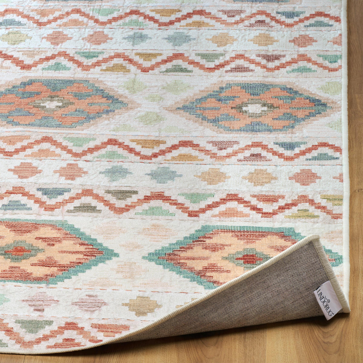 VINTAGE-TEPPICH 200 cm Ondea Ramizh Terracotta, Perlmutt, Graublau rund  - Graublau/Perlmutt, LIFESTYLE, Kunststoff/Textil (200cm) - Lindorug