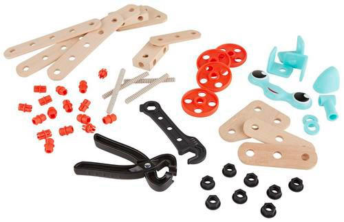 DĚTSKÝ KUFŘÍK S NÁŘADÍM - vícebarevná/červená, Basics, dřevo/plast (28/13/10cm) - My Baby Lou