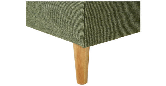 ECKSOFA in Flachgewebe Olivgrün - Eiche Wotan/Olivgrün, KONVENTIONELL, Holz/Textil (255/157cm) - Carryhome