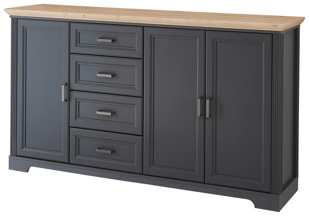 SIDEBOARD  182/102/41 cm 4 Schublade(n)  - Schwarz/Graphitfarben, Design, Holzwerkstoff/Metall (182/102/41cm) - Landscape