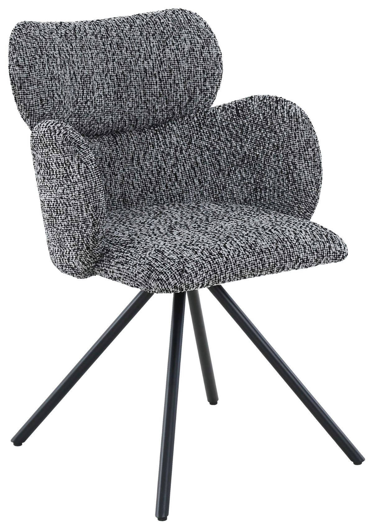 NASLANJAČ, kovina, tekstil črna  - črna, Design, kovina/tekstil (56/84,5/61cm) - Carryhome