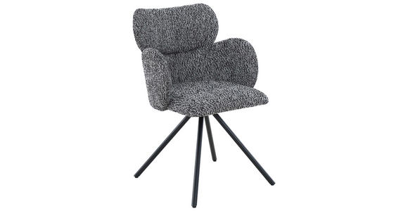 ARMLEHNSTUHL   Webstoff  Schwarz  - Schwarz, Design, Textil/Metall (56/84,5/61cm) - Carryhome