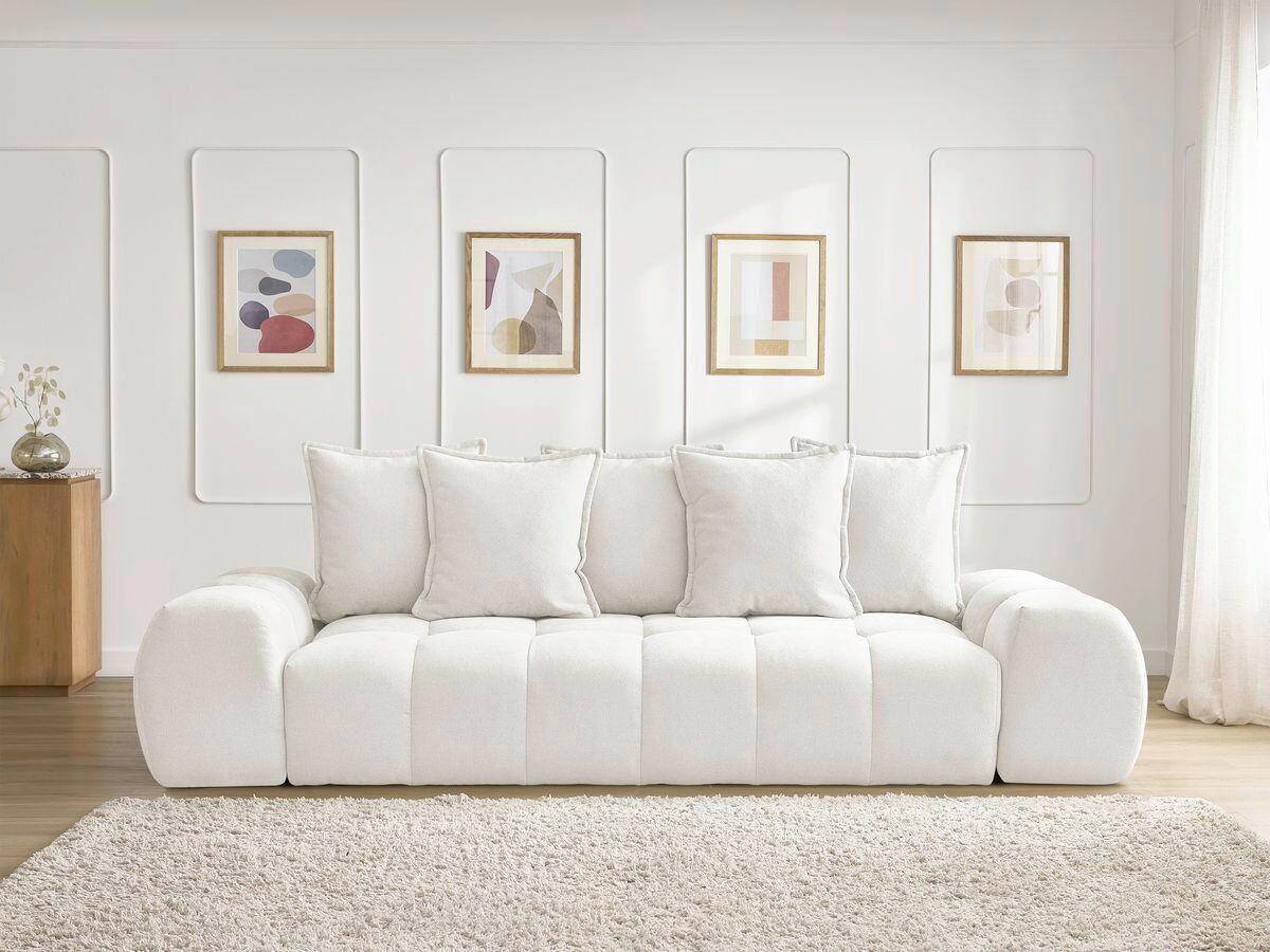 3-SITZER-SOFA EVEREST Struktur Weiß  - Schwarz/Weiß, MODERN, Kunststoff/Textil (278/90/115cm)