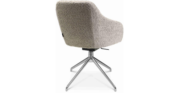 ARMLEHNSTUHL in Aluminium Bouclé - Greige/Alufarben, Design, Textil/Metall (58/81,5-84,5/60cm) - Johann Jakob