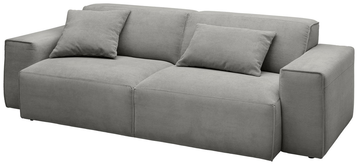 3-SITZER-SOFA Cord Grau  - Schwarz/Grau, Design, Kunststoff/Textil (236/71/101cm) - Pure Home Lifestyle