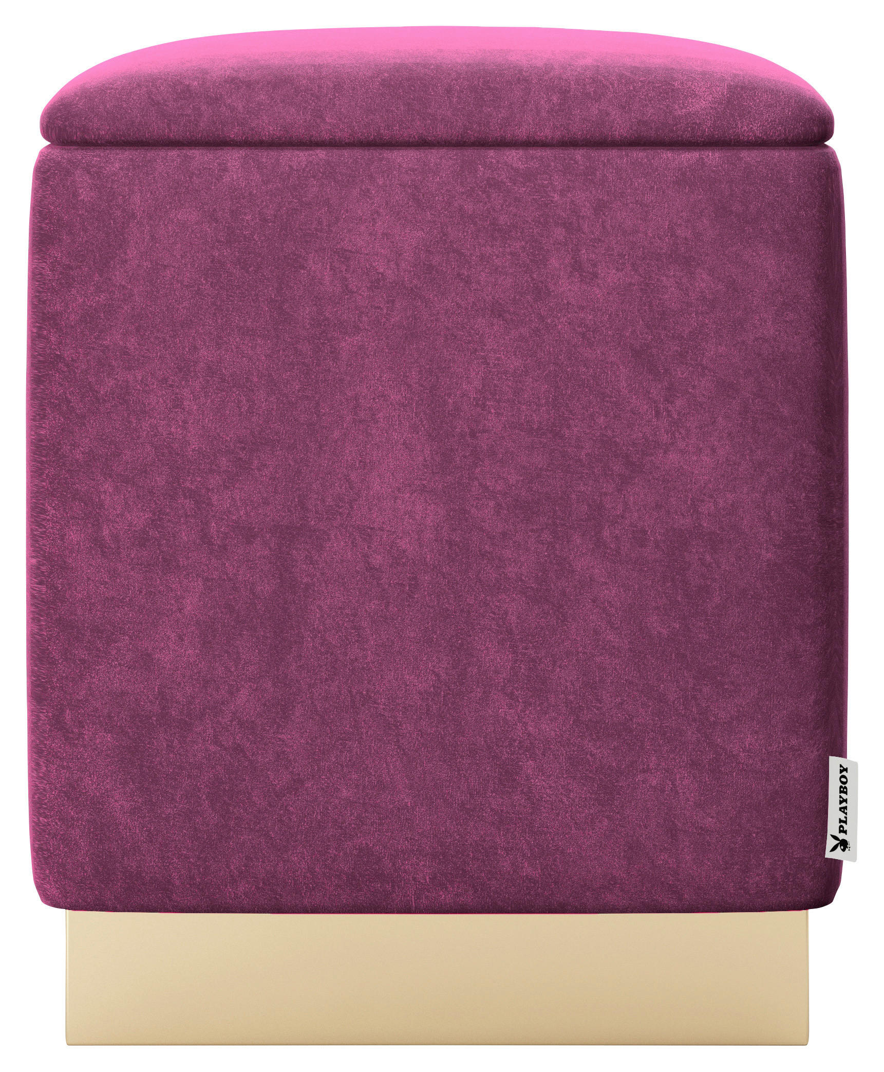 HOCKER Samt Lila  - Lila/Goldfarben, LIFESTYLE, Textil (37/44/37cm) - Playboy
