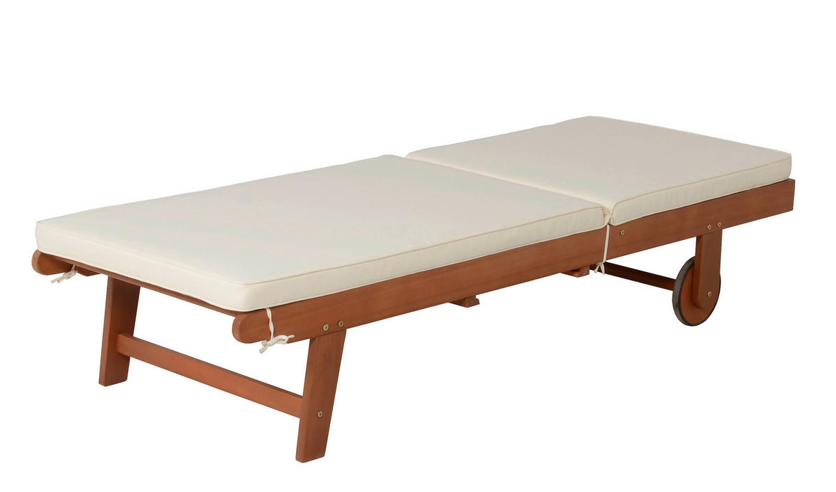 SONNENLIEGE 64/89/83 cm Eukalyptusholz  - Beige/Braun, Basics, Holz/Textil (64/89/83cm) - Gardenson